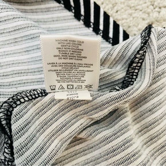 Material Girl Black And White Striped Corset Peplum  Top Size S - Picture 7 of 8